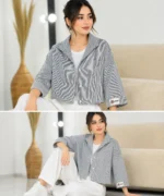 شومیز راه راه لنین طوسی - تصویر 3